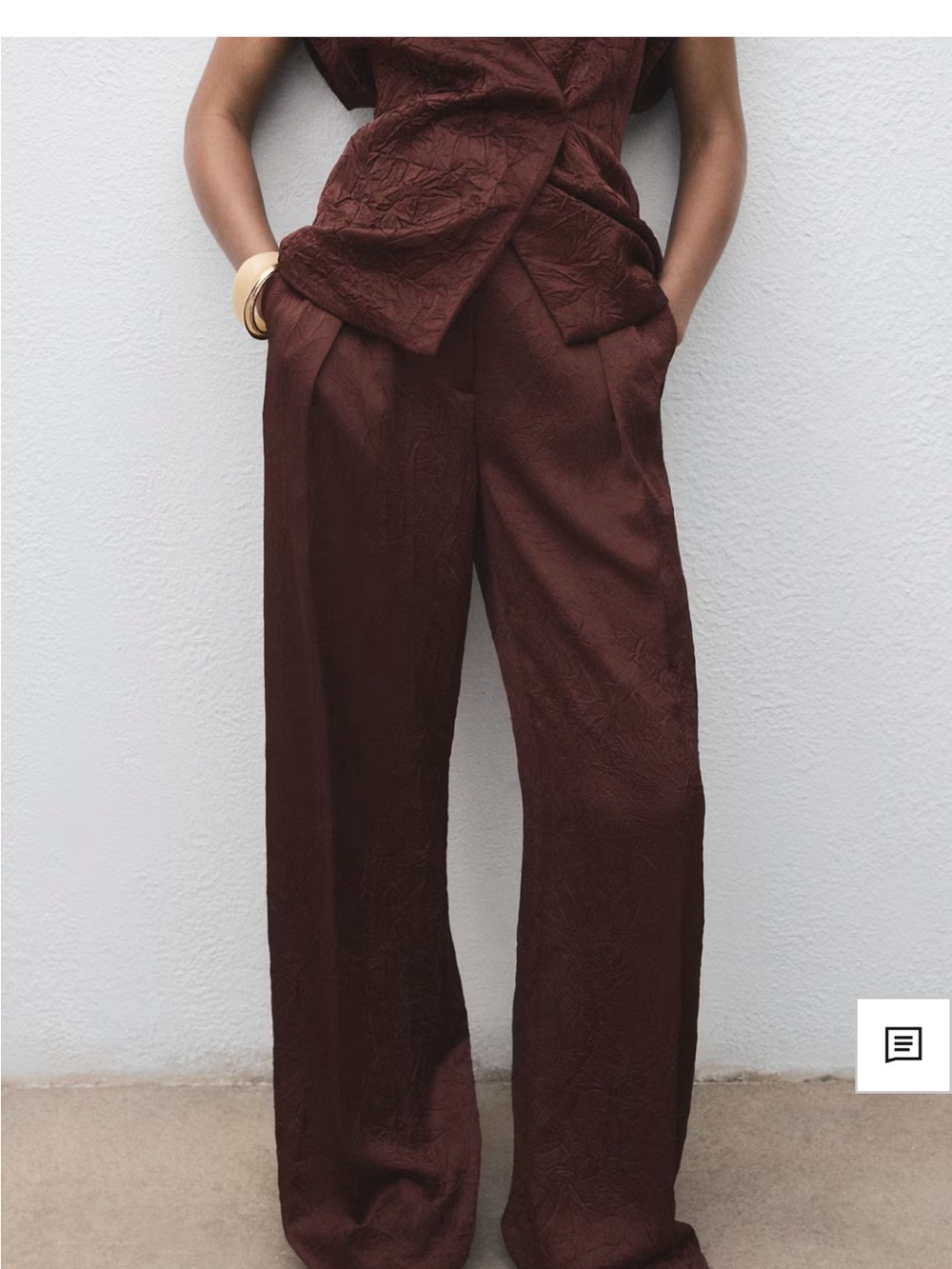 MANGO Women's Crinkled-Effect Straight-Leg Pants